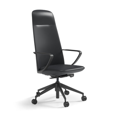 Knights Aero Executive Highback Black Leather Chair