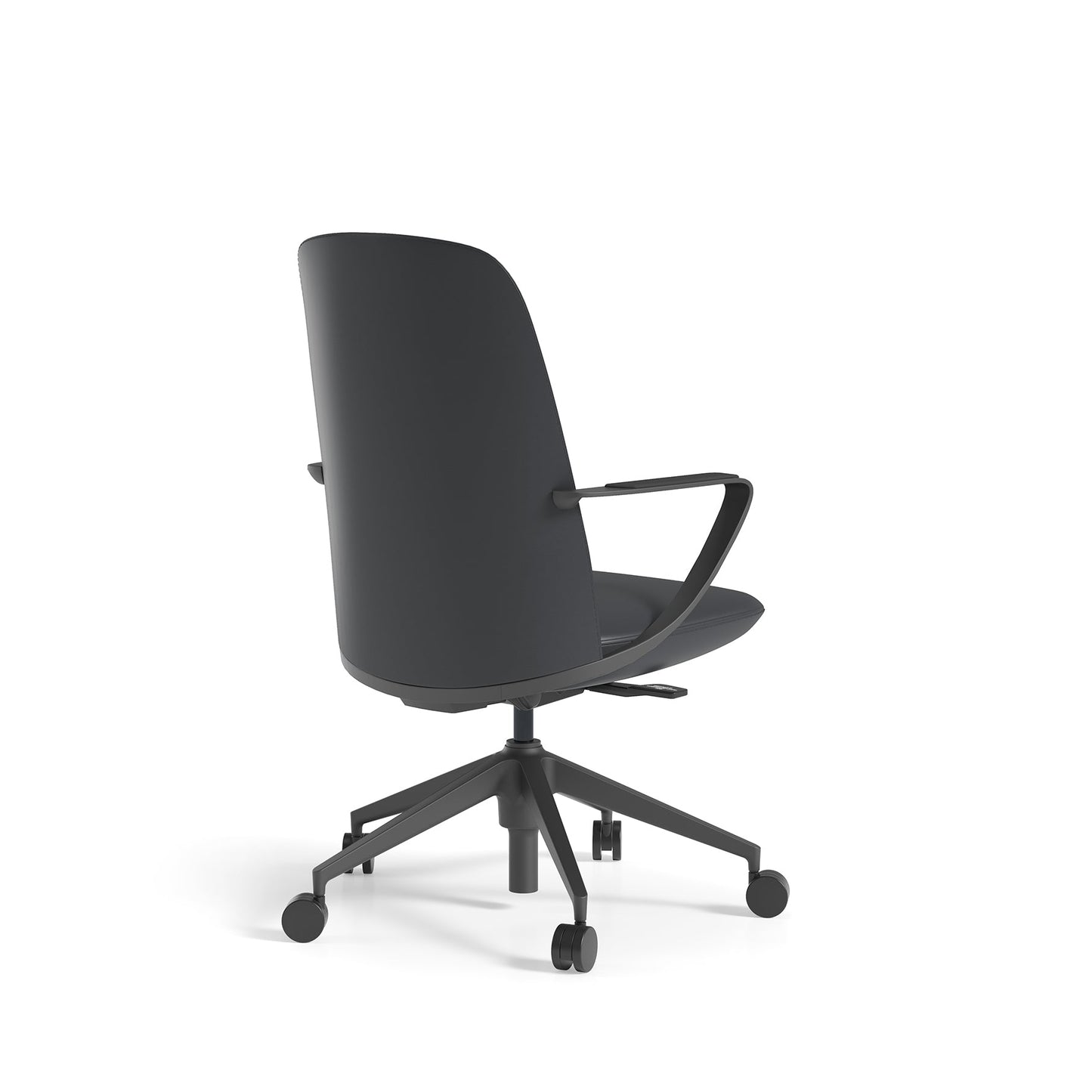 Knights Aero Executive Midback Black Leather Chair