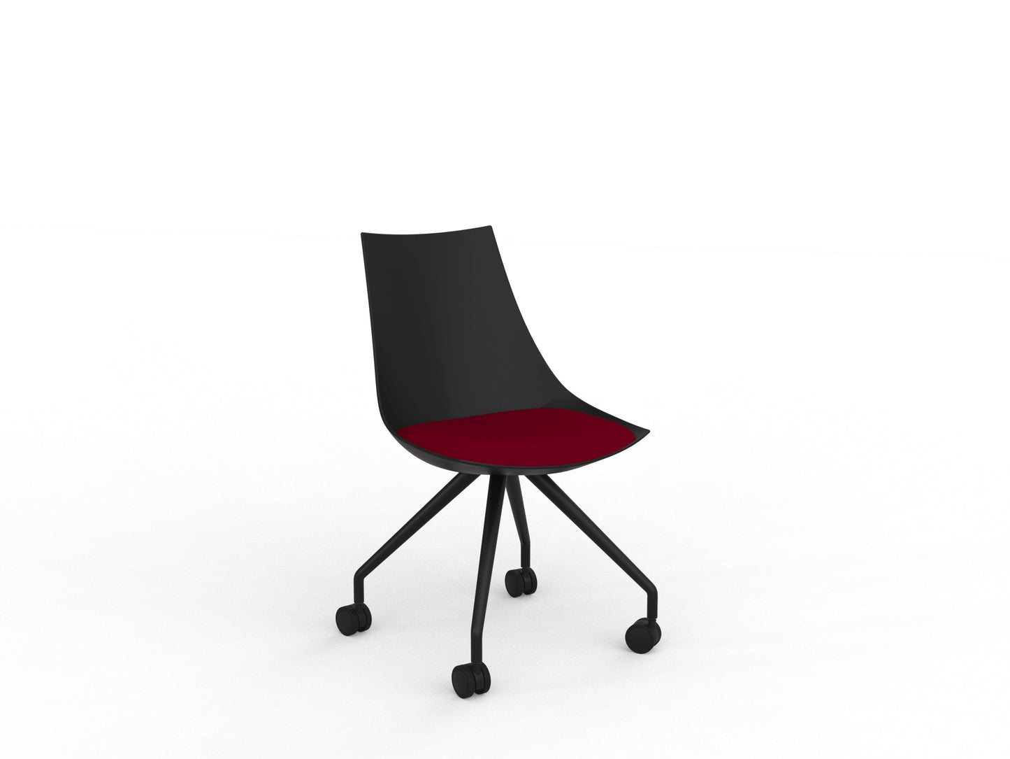 Knights Luna Black Visitor Chair w/Castor Base