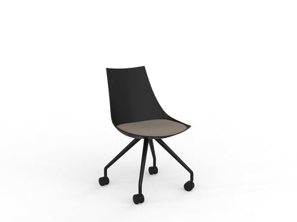 Knights Luna Black Visitor Chair w/Castor Base