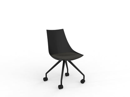 Knights Luna Black Visitor Chair w/Castor Base