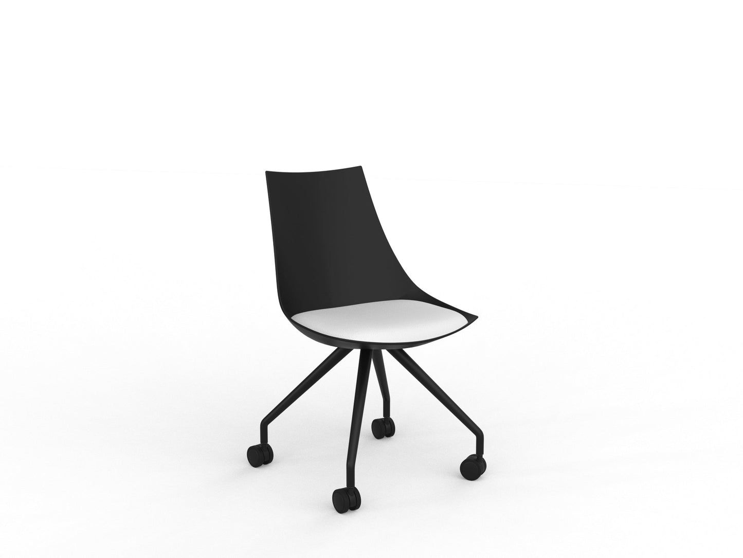 Knights Luna Black Visitor Chair w/Castor Base