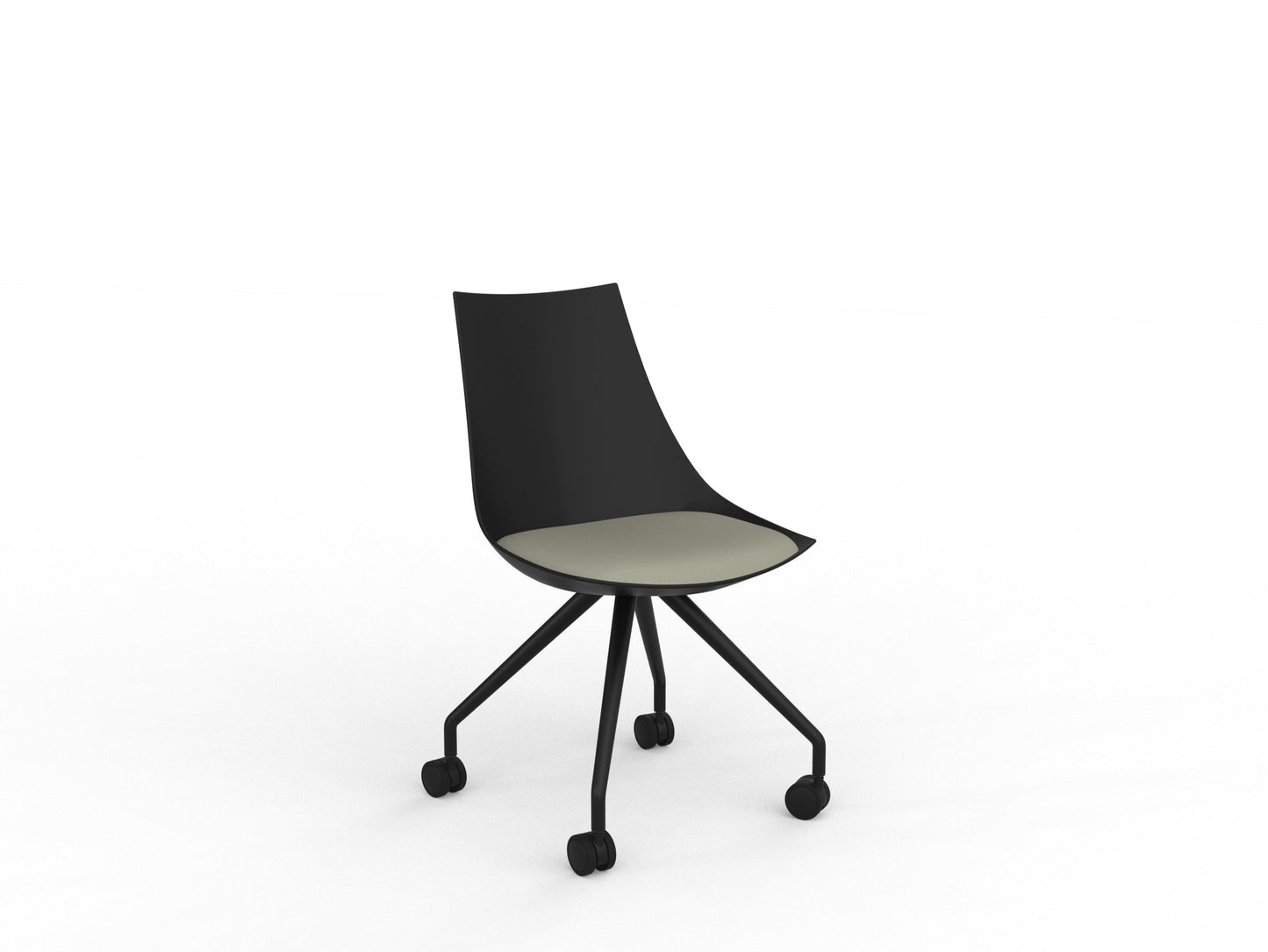 Knights Luna Black Visitor Chair w/Castor Base