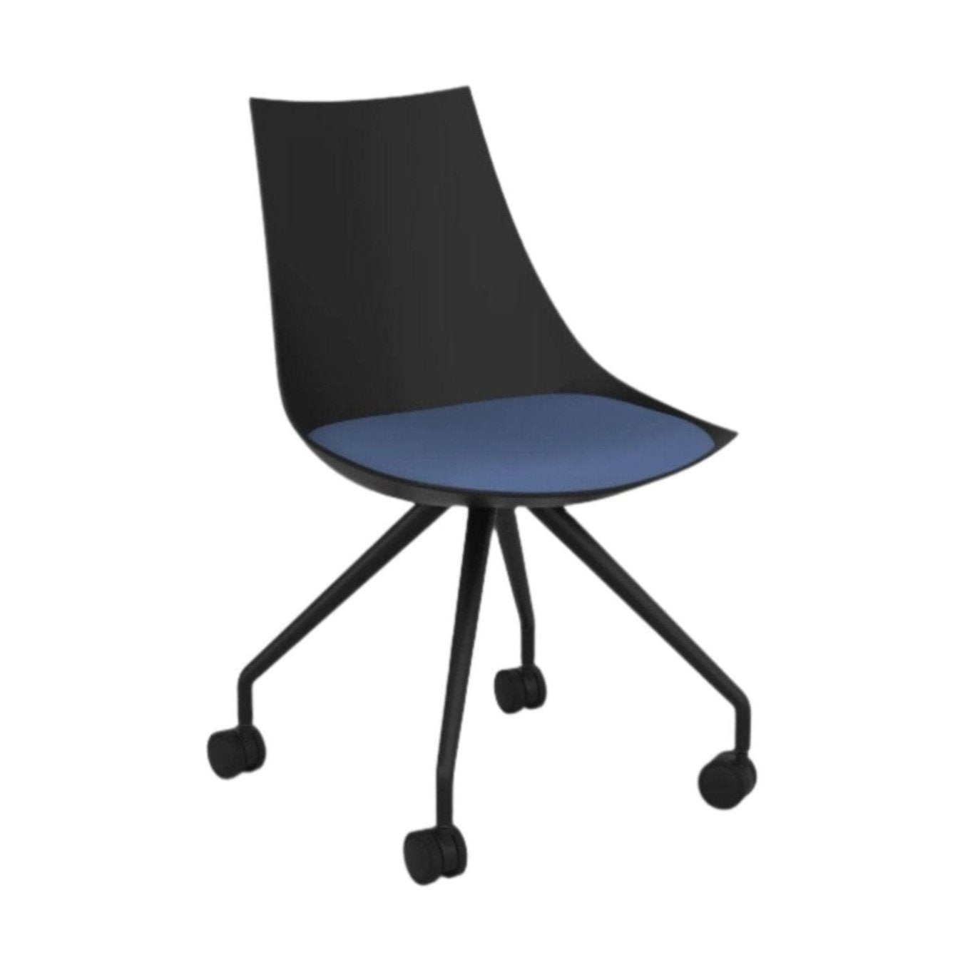 Knights Luna Black Visitor Chair w/Castor Base