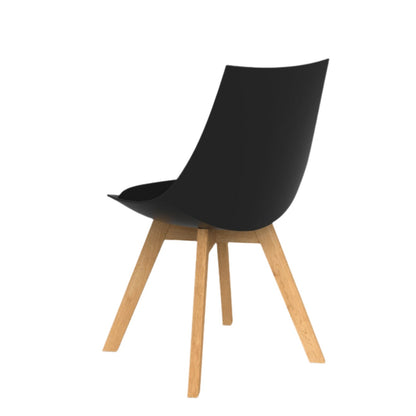 Knights Luna Black Visitor Chair w/Oak Base