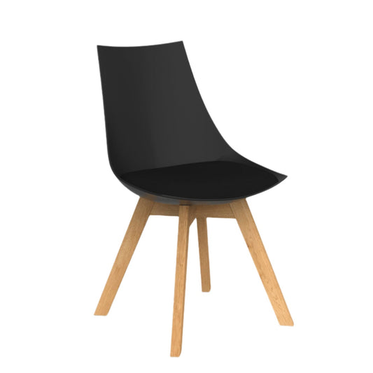 Knights Luna Black Visitor Chair w/Oak Base