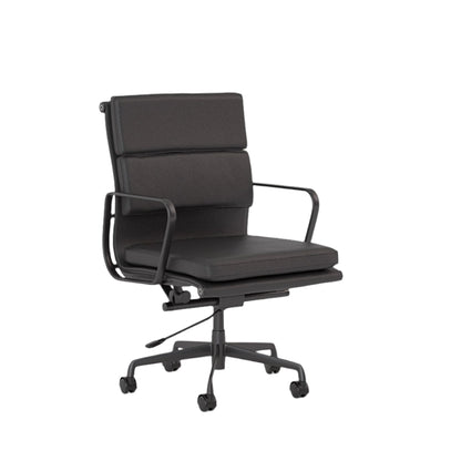 Knights Vogue Black Leather Midback Executive Chair