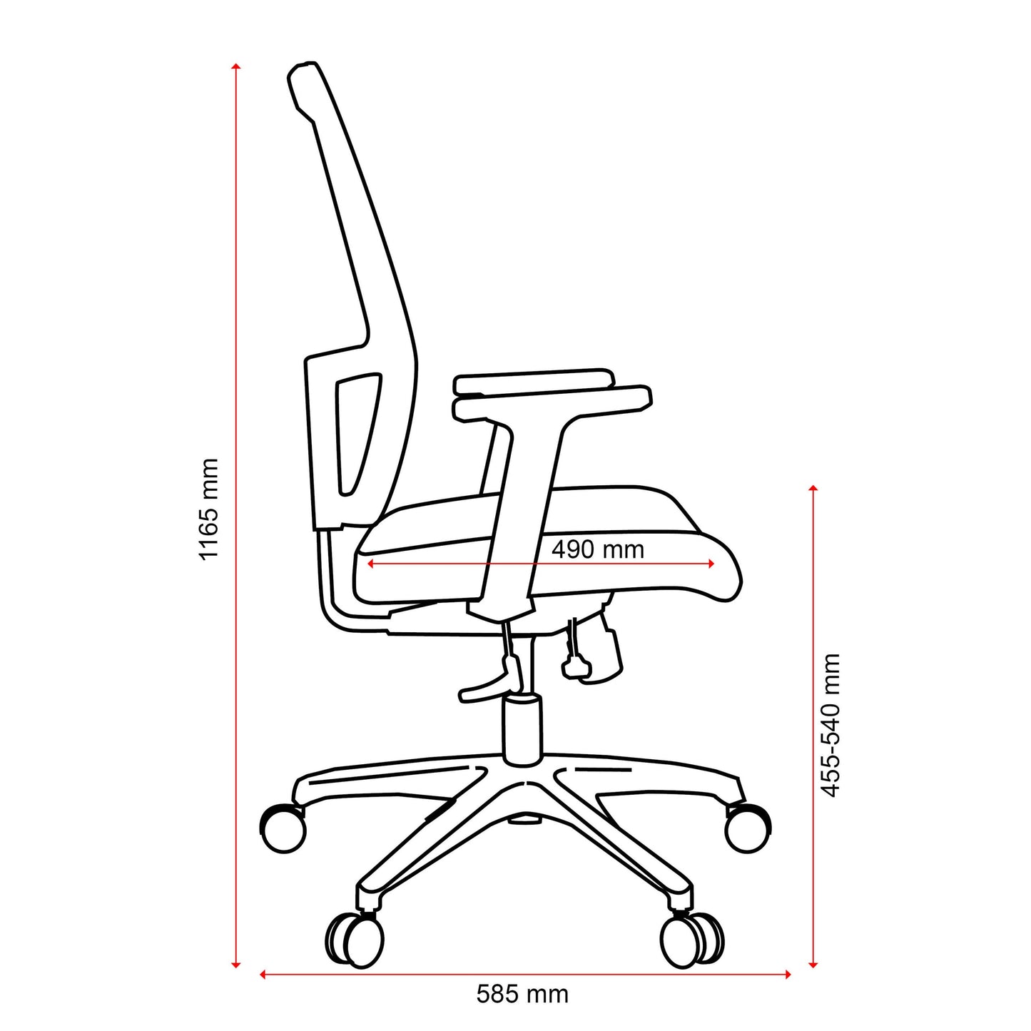 Mantra Mesh Back Chair - Nylon Base