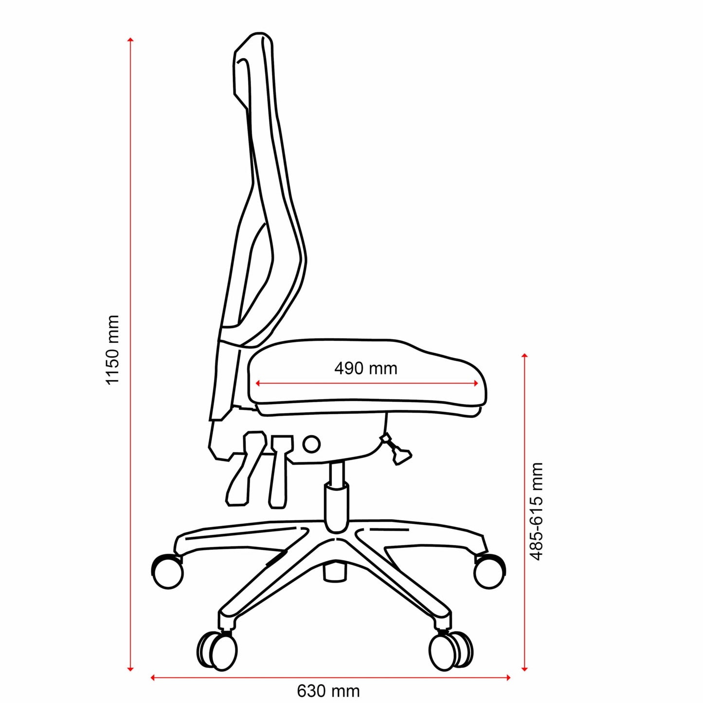 Metro II 24/7 High Back Mesh Back Chair - Aluminium Base