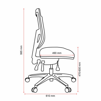 Metro II Mesh Back Chair - Aluminium Base