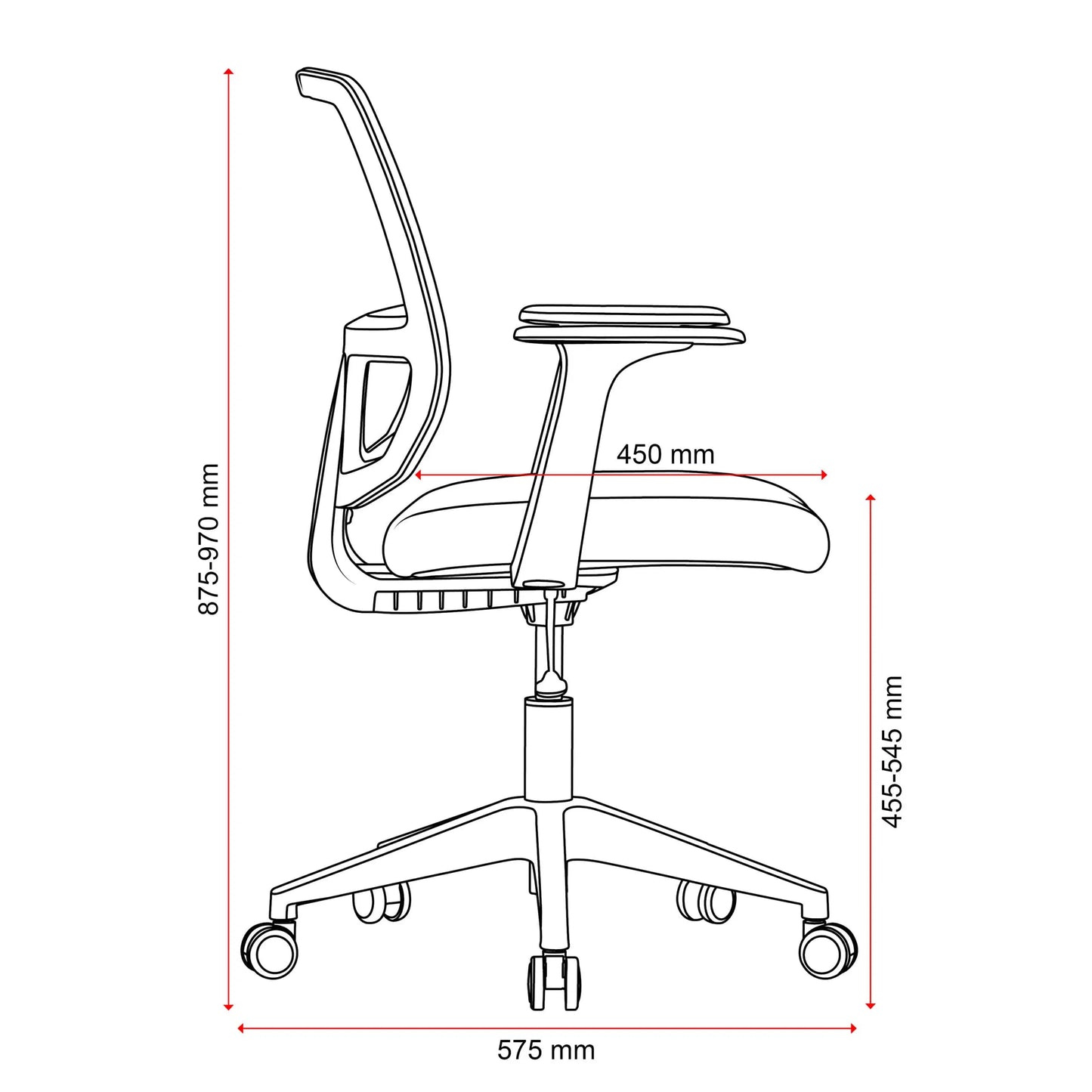 Mondo Brook Mesh Mid Back Chair