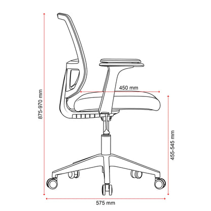 Mondo Brook Mesh Mid Back Chair