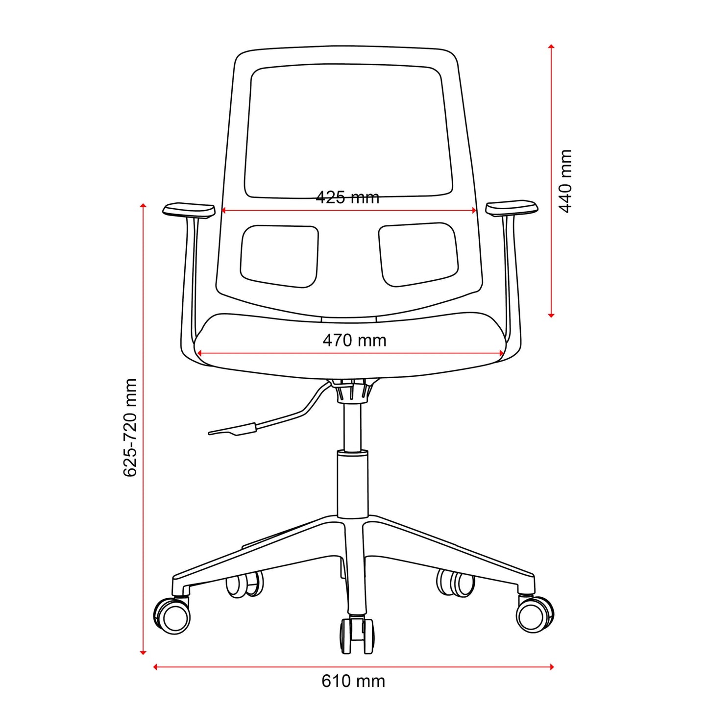 Mondo Brook Mesh Mid Back Chair