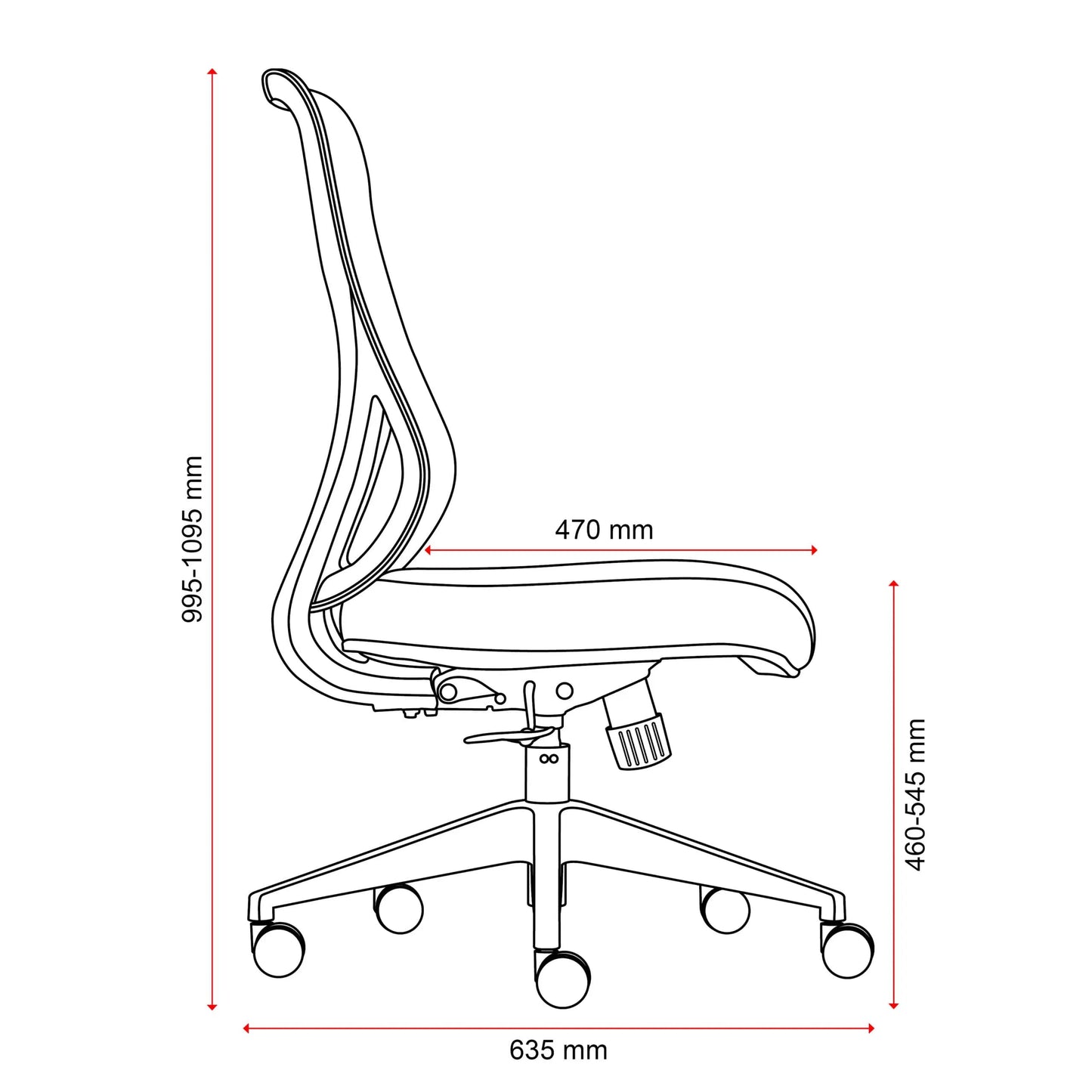 Mondo Riley Mesh Mid Back Chair