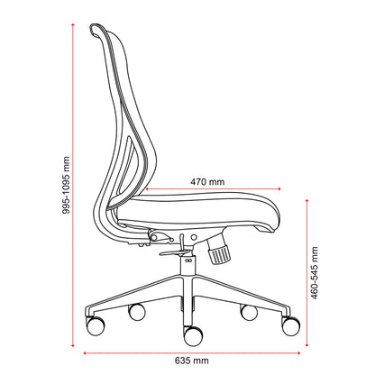 Mondo Riley Mesh Mid Back Chair